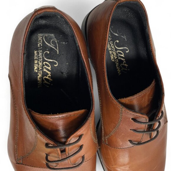 Sarti Artisan Antica Sartoria Italy Brown Leather Dress Shoes Men's 7 US 40 EU - Picture 10 of 11
